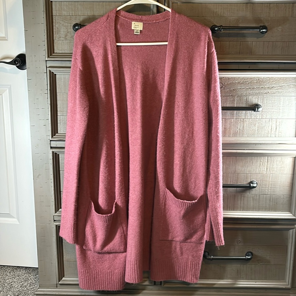 Dusty pink longer cardigan